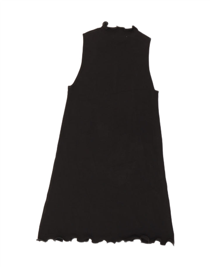 Zara Dame A-Line Kjole UK 10 Small Black Viscose