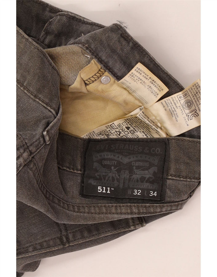 Levi's Herre 511 Slim Jeans W32 L34 Grå Bomuld