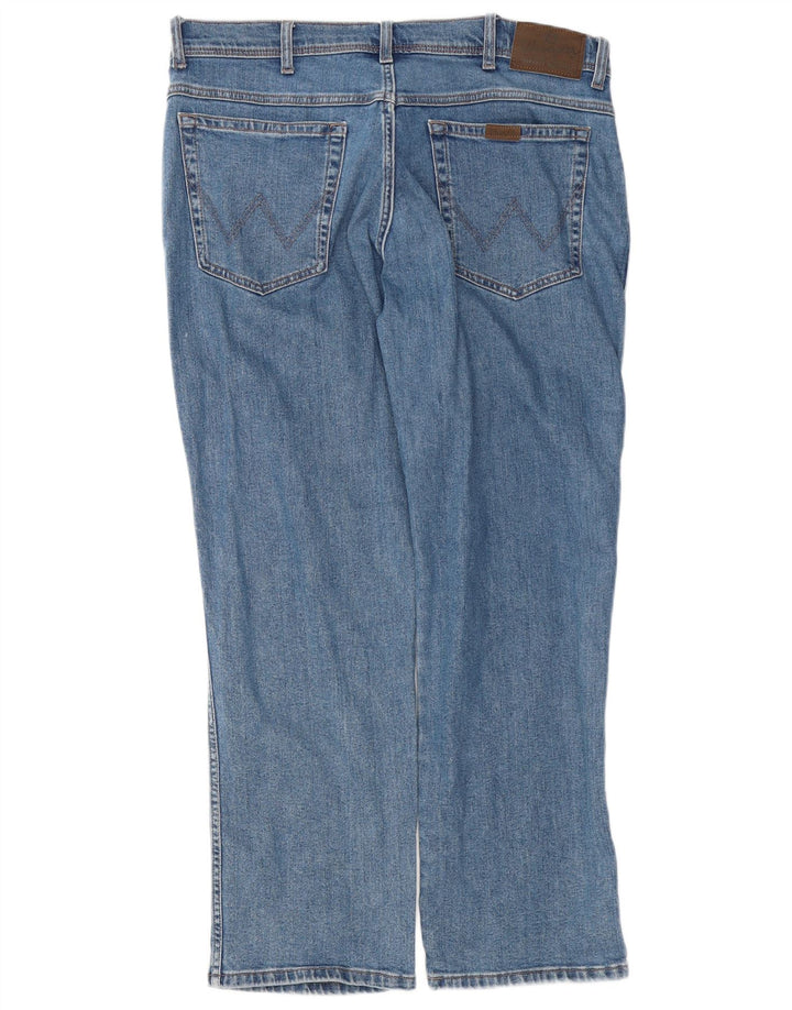 Wrangler Herre Regular Fit Straight Jeans W36 L30 Blå Bomuld