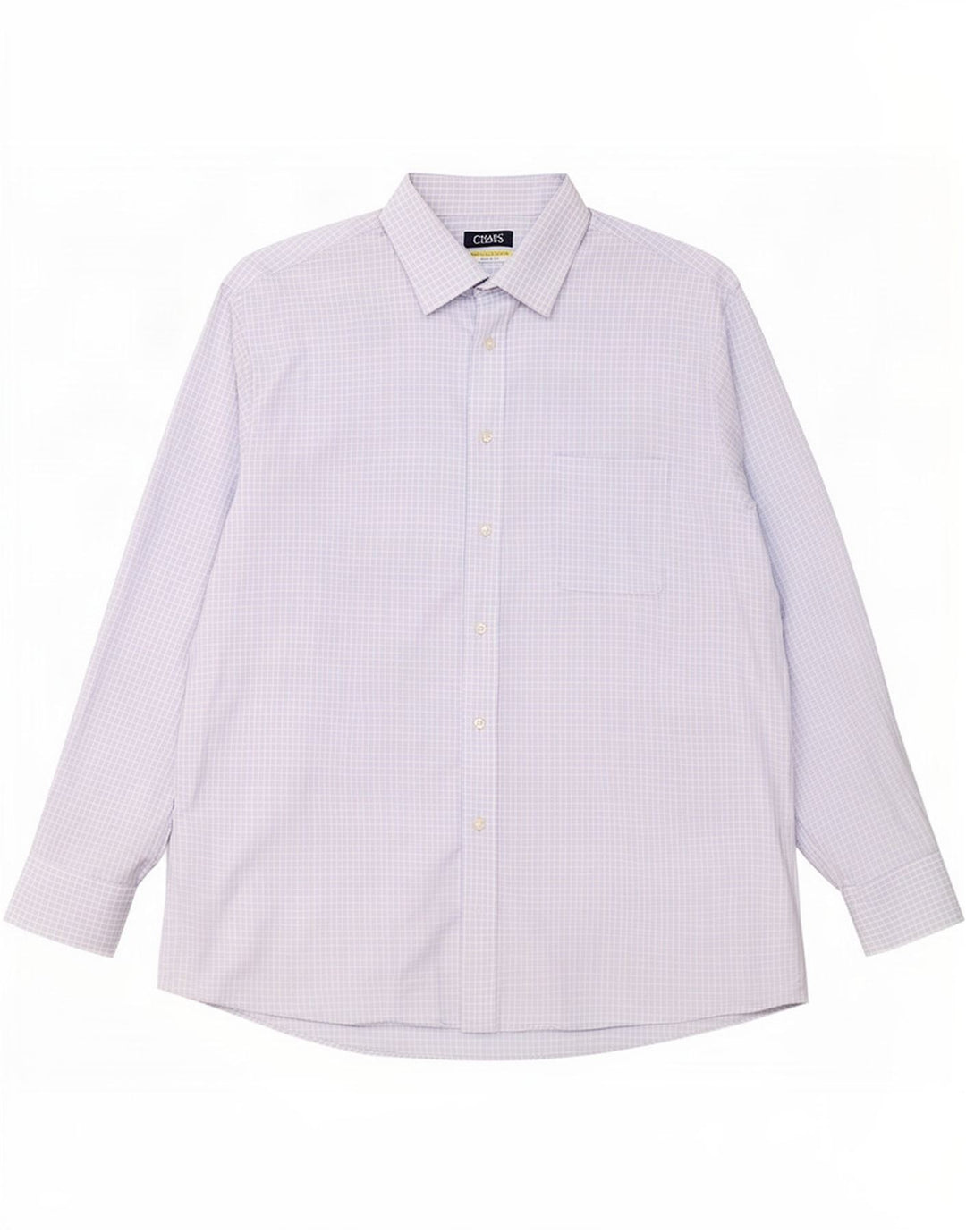 Chaps Herre Stretch Regular Fit Skjorte Størrelse 18 2XL Blå Gingham Bomuld