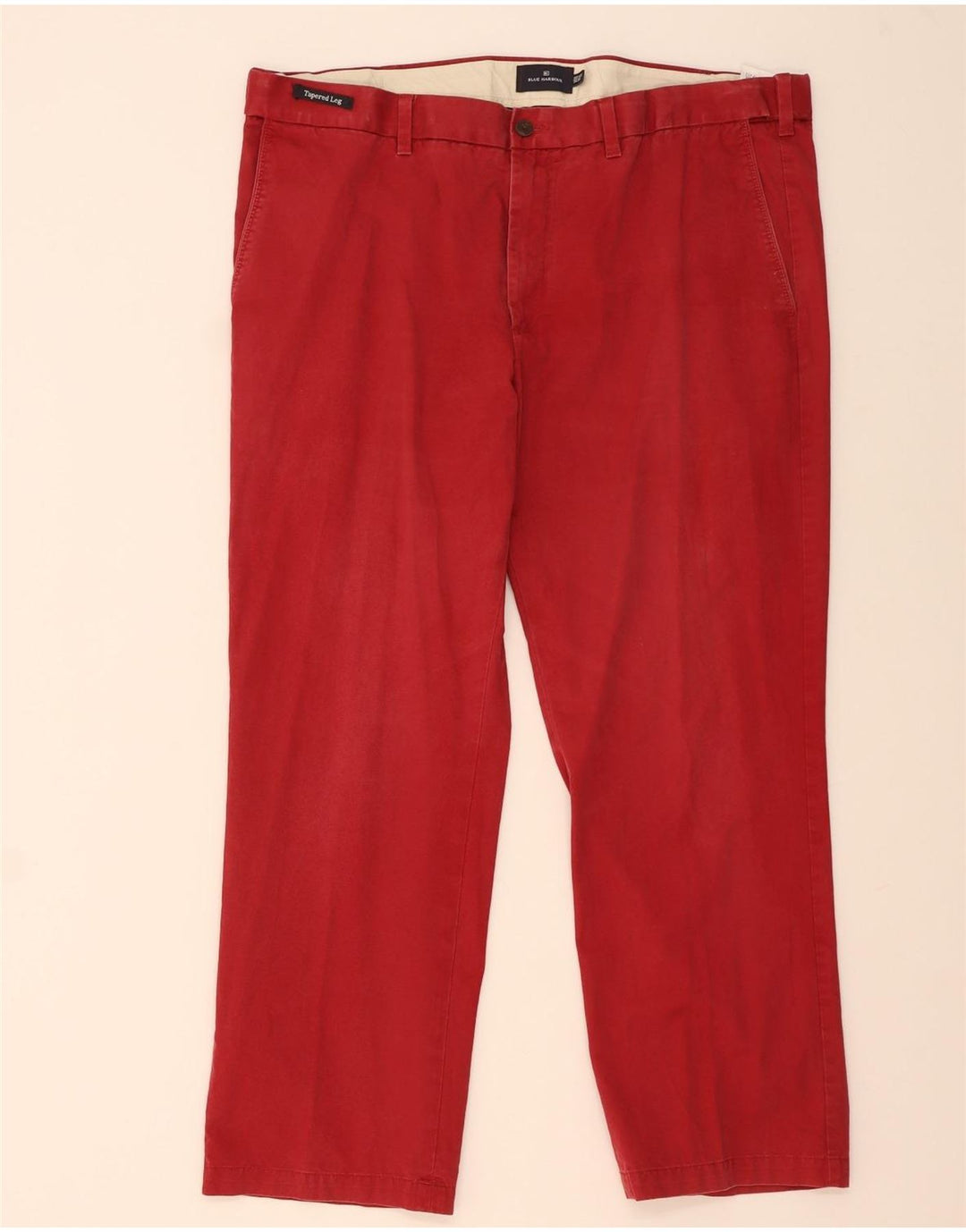 Marks & Spencer Herre Blue Harbor Lige Chinobukser W42 L29 Rød