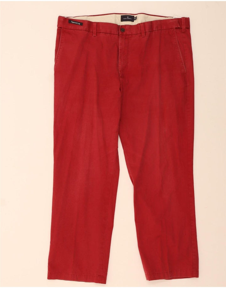 Marks & Spencer Herre Blue Harbor Lige Chinobukser W42 L29 Rød