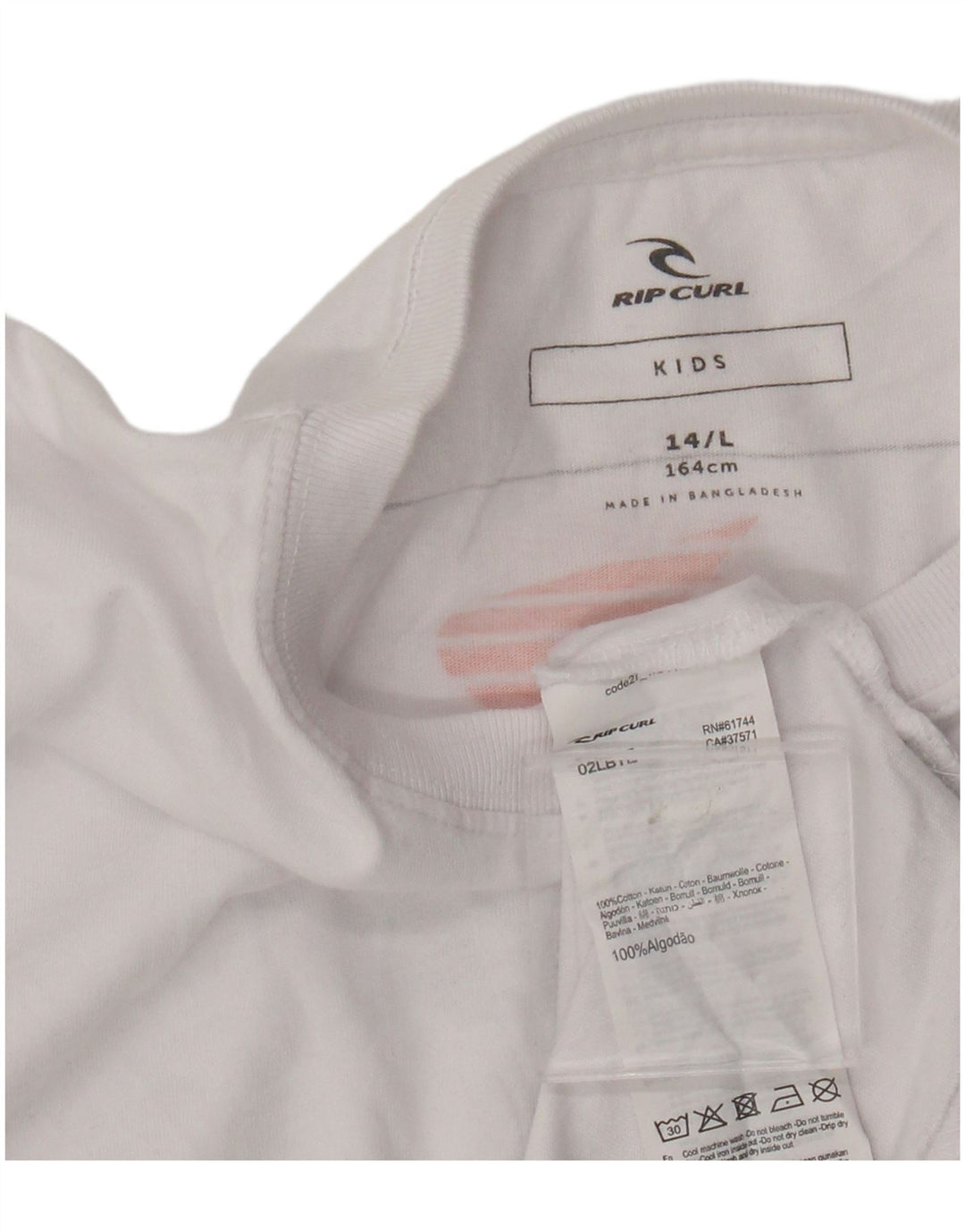 Rip Curl drenge grafisk t-shirt top 13-14 år stor hvid bomuld
