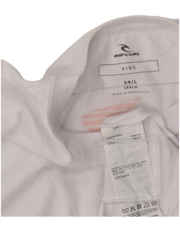 Rip Curl drenge grafisk t-shirt top 13-14 år stor hvid bomuld