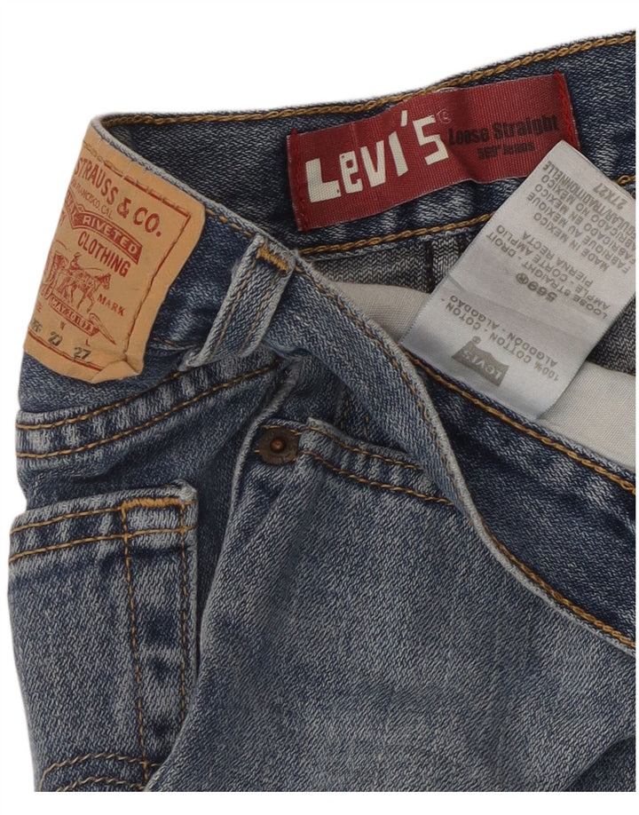 LEVI'S Girls 569 Loose Fit Distressed denimshorts 13-14 år W27 Blå