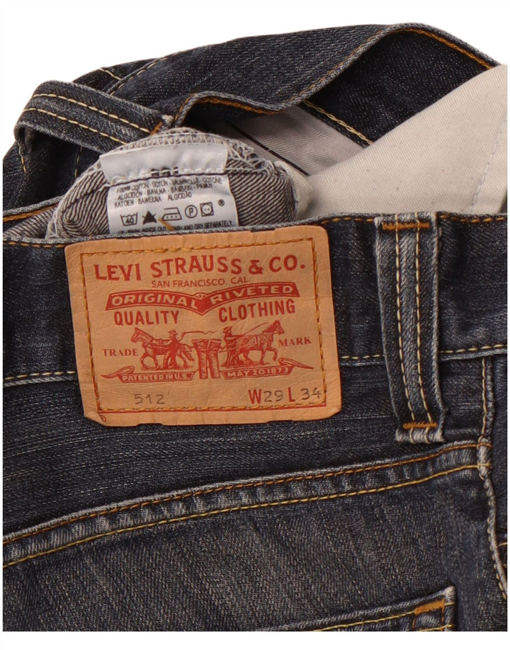 LEVI'S Herre 512 Slim Denim Shorts W29 Små blå bomuld