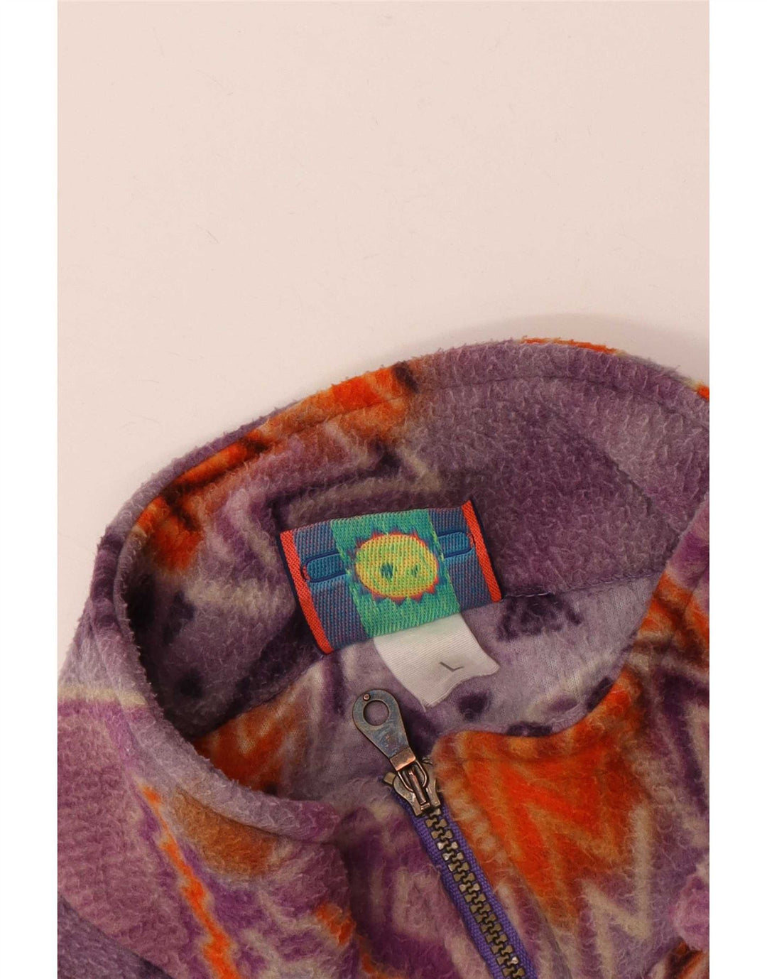 Santostefano Dame Oversized Fleecejakke UK 16 Stor Lilla Geometrisk