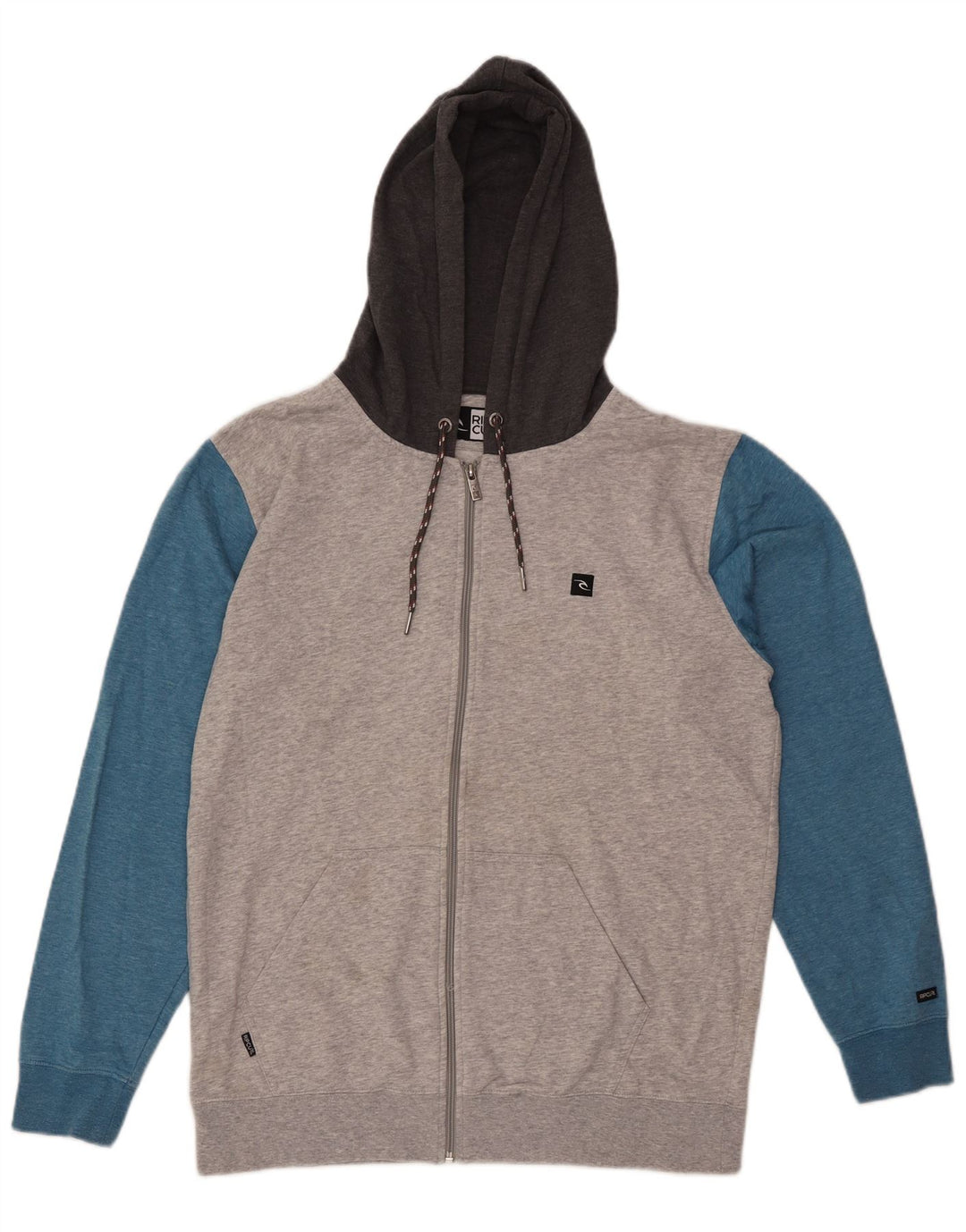 Rip Curl Herre hættetrøje med lynlås Stor grå farveblok