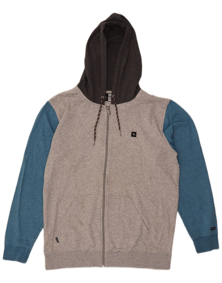 Rip Curl Herre hættetrøje med lynlås Stor grå farveblok