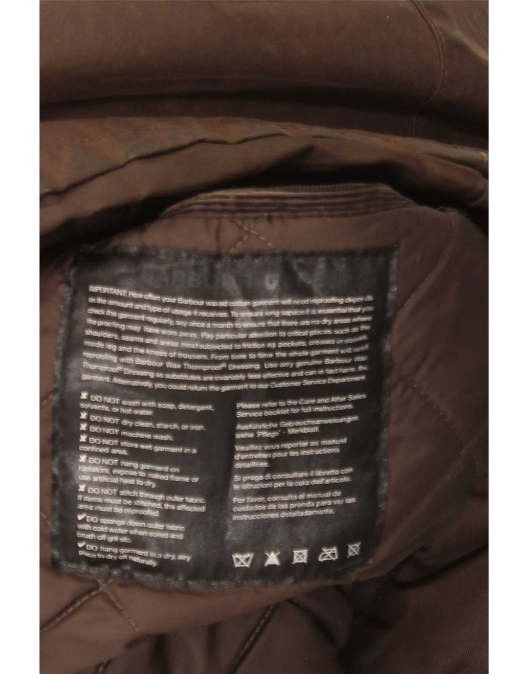 Barbour Herre vokset bomuldsjakke UK 40 Stor Brun
