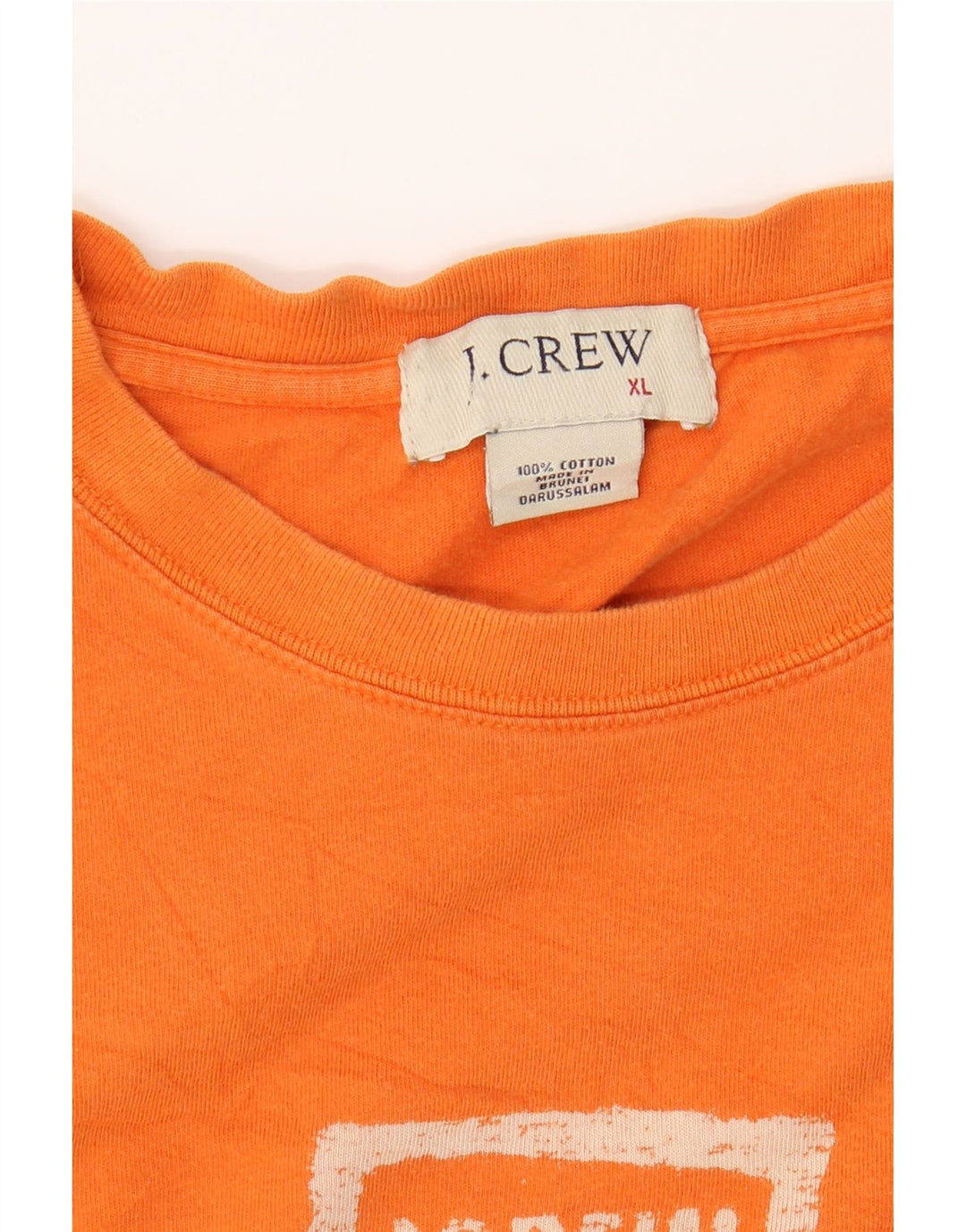 J. CREW Mens Graphic Top Long Sleeve XL Orange Cotton Vintage J. Crew and Second-Hand J. Crew from Messina Hembry 
