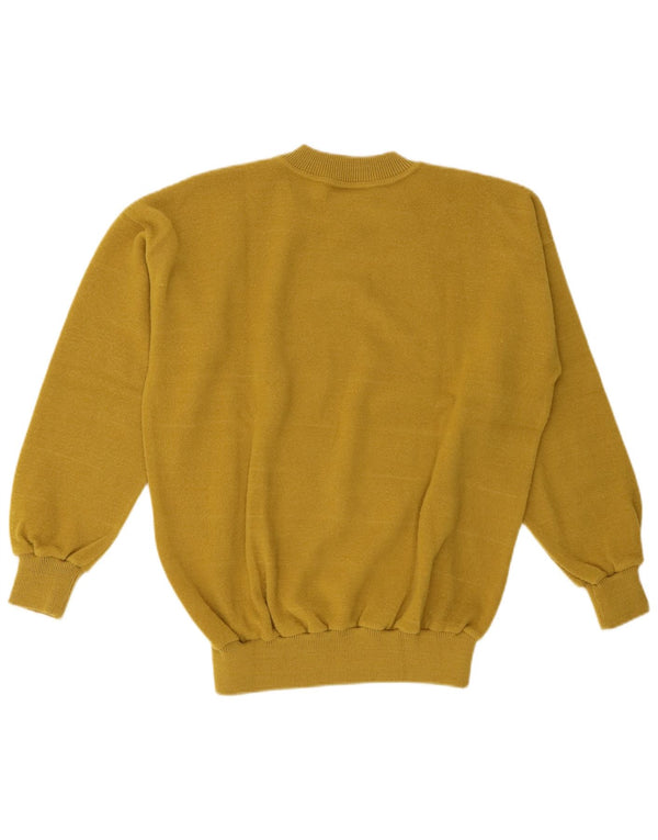 Vintage Womens Crew Neck Jumper Sweater UK 14 Large Khaki Floral