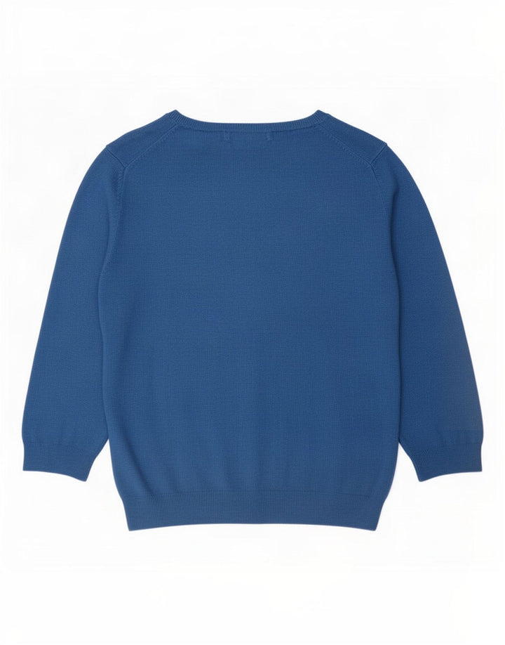 Marks & Spencer Dame Boat Neck Jumper Sweater UK 12 Medium Blue