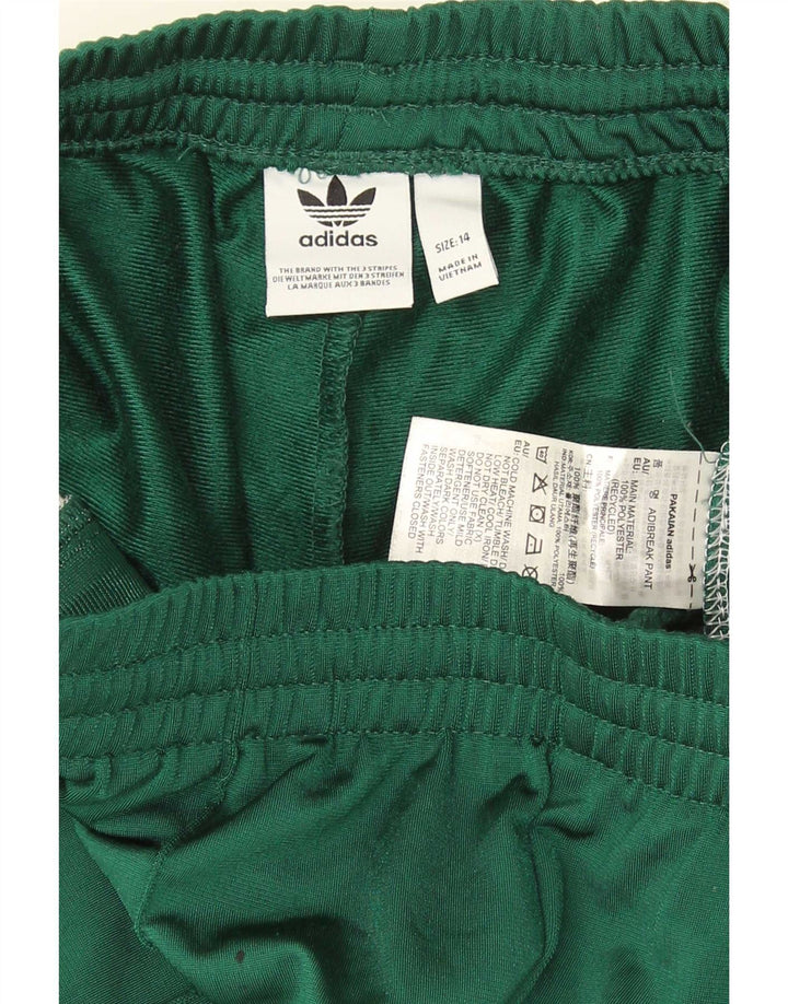 Adidas træningsdragt bukser til kvinder UK 14 Medium Green Colourblock Polyester