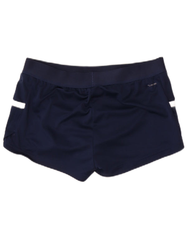 Adidas Womens Climacool Sports Shorts UK 12/14 Medium Navy Blue Colourblock
