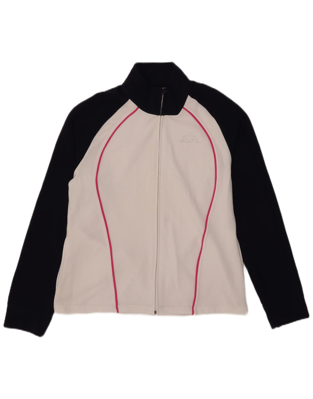 Kappa træningsdragt topjakke til kvinder UK 20 2XL Hvid Colourblock Polyester