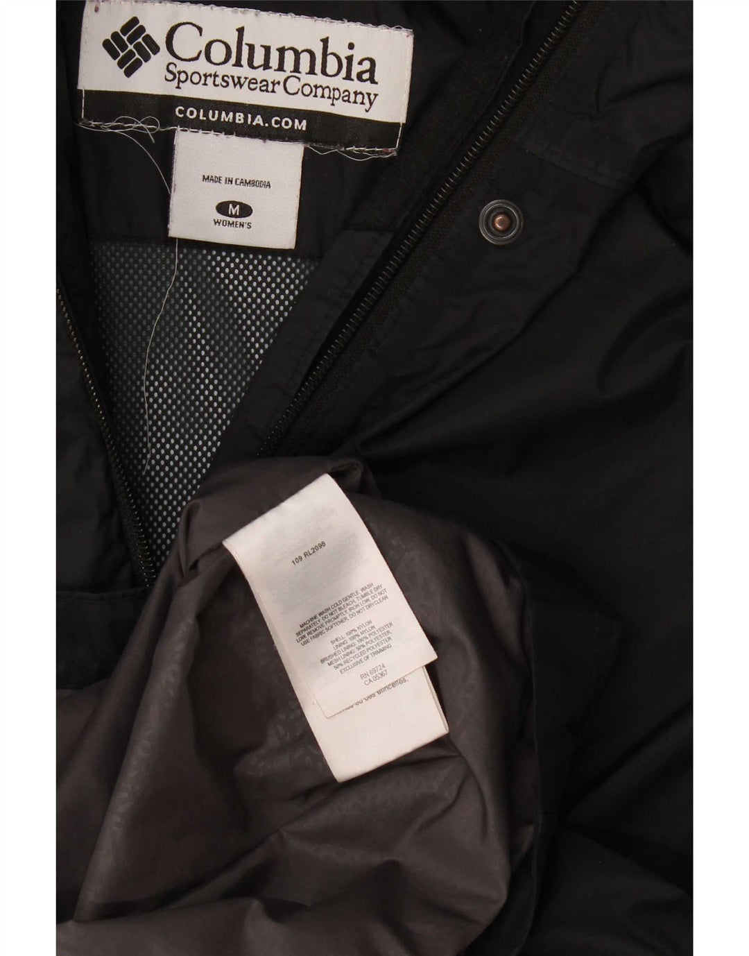 Columbia Womens Omni-Tech Regnjakke med hætte UK 14 Medium Sort Nylon