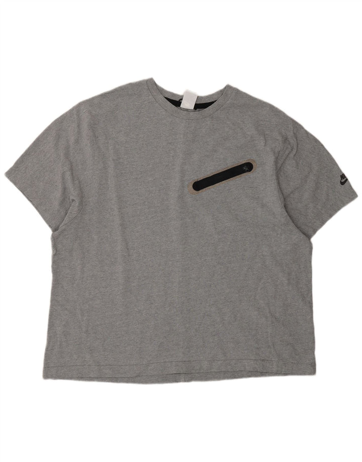 Nike Herre Dri Fit T-shirt Top 2XL Grå Bomuld