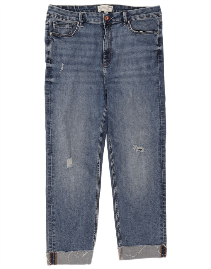 Marks & Spencer Womens Harper Straight Jeans UK 16 Large W32 L25 Blue