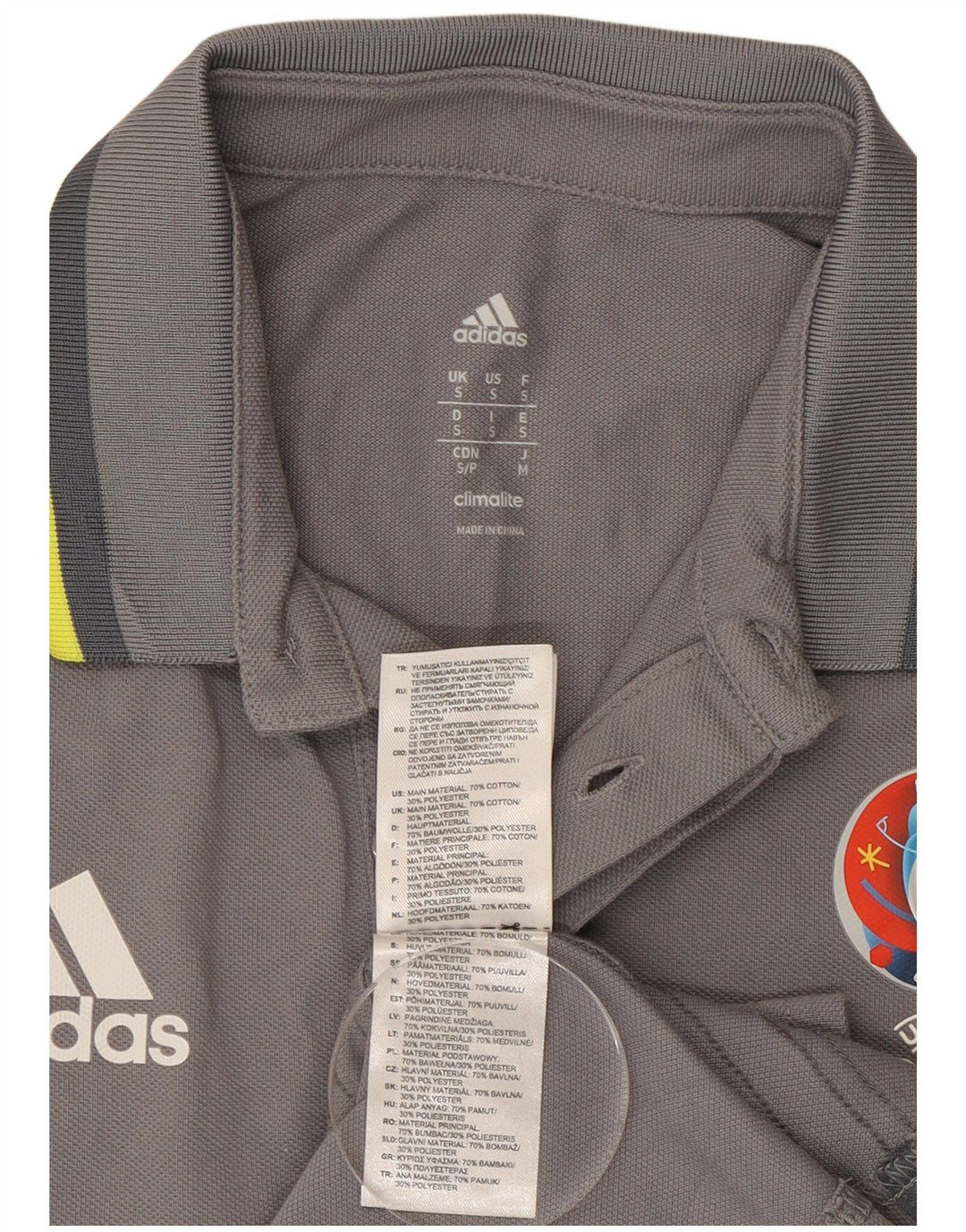 Adidas Herre Climalite grafisk poloskjorte lille grå bomuld