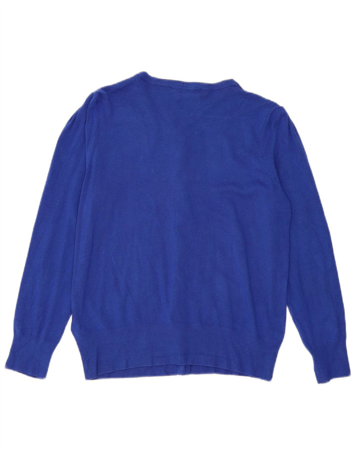 Marks & Spencer Dame Cardigan Sweater UK 12 Medium Blue Viscose