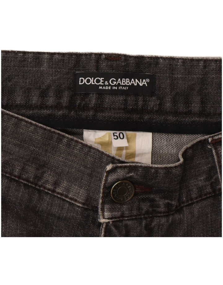 Dolce & Gabbana Dame Distressed Straight Jeans IT 50 XL W36 L32 Grå