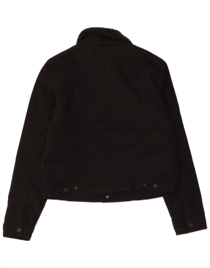 Levi's Dame Denim Sherpa Jacket UK 16 Stor Sort Bomuld