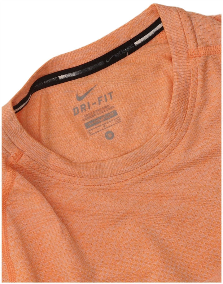 Nike herre Dri Fit T-shirt top lille orange stribet