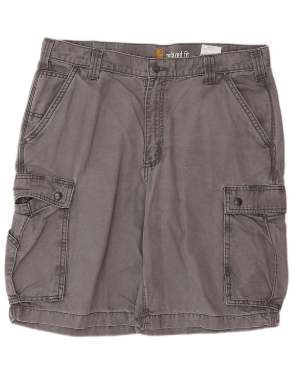 Carhartt Herre Relaxed Fit Cargo Shorts W36 Large Grå Bomuld