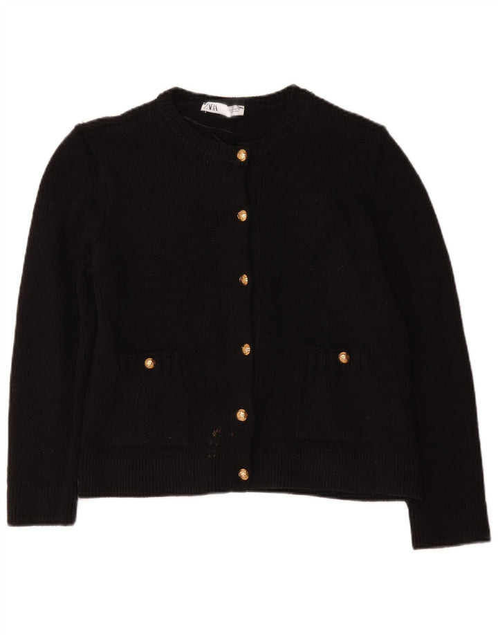 Zara Dame Cardigan Sweater UK 14 Medium Sort Polyester