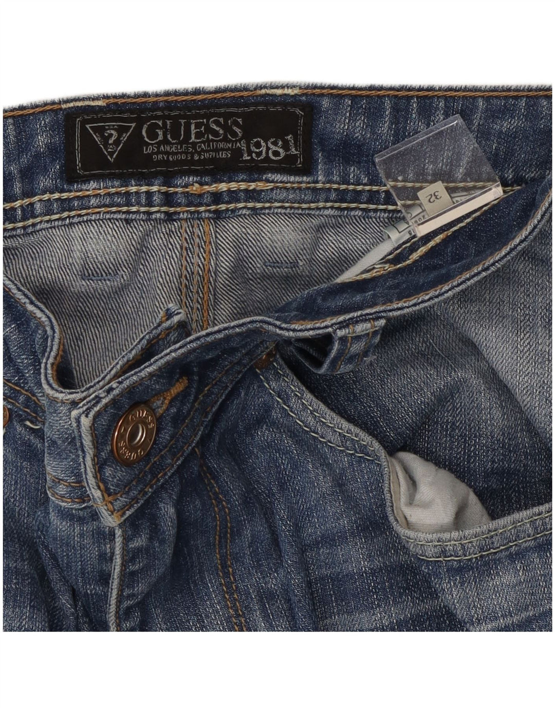 Guess Straight Jeans til mænd W32 L29 blå bomuld