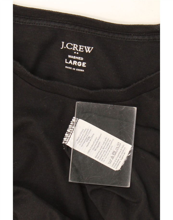 J. CREW Dametop Langærmet UK 16 Stor sort bomuld