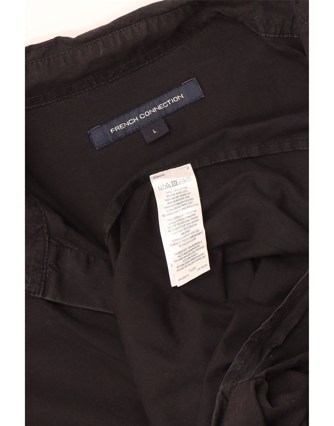 French Connection Dame 3/4-ærmet Pullover Shirt UK 16 Large Black