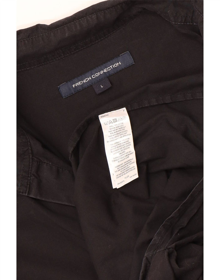 French Connection Dame 3/4-ærmet Pullover Shirt UK 16 Large Black
