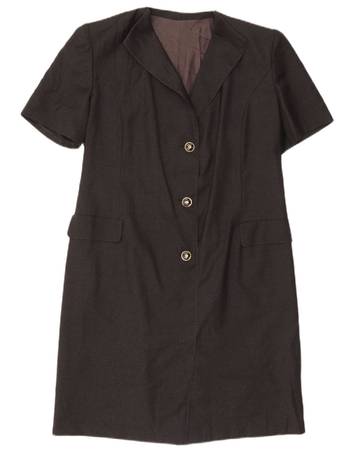 Vintage dameskedekjole UK 14 mellemgrå