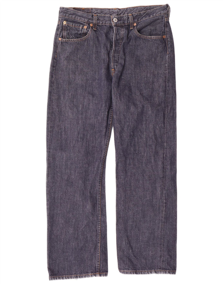 LEVI'S Herre 501 Straight Jeans W34 L30 Marineblå Bomuld