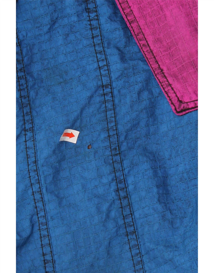 Vintage Ski Jumpsuit til mænd med hætte IT 52 Stor blå farveblok polyamid