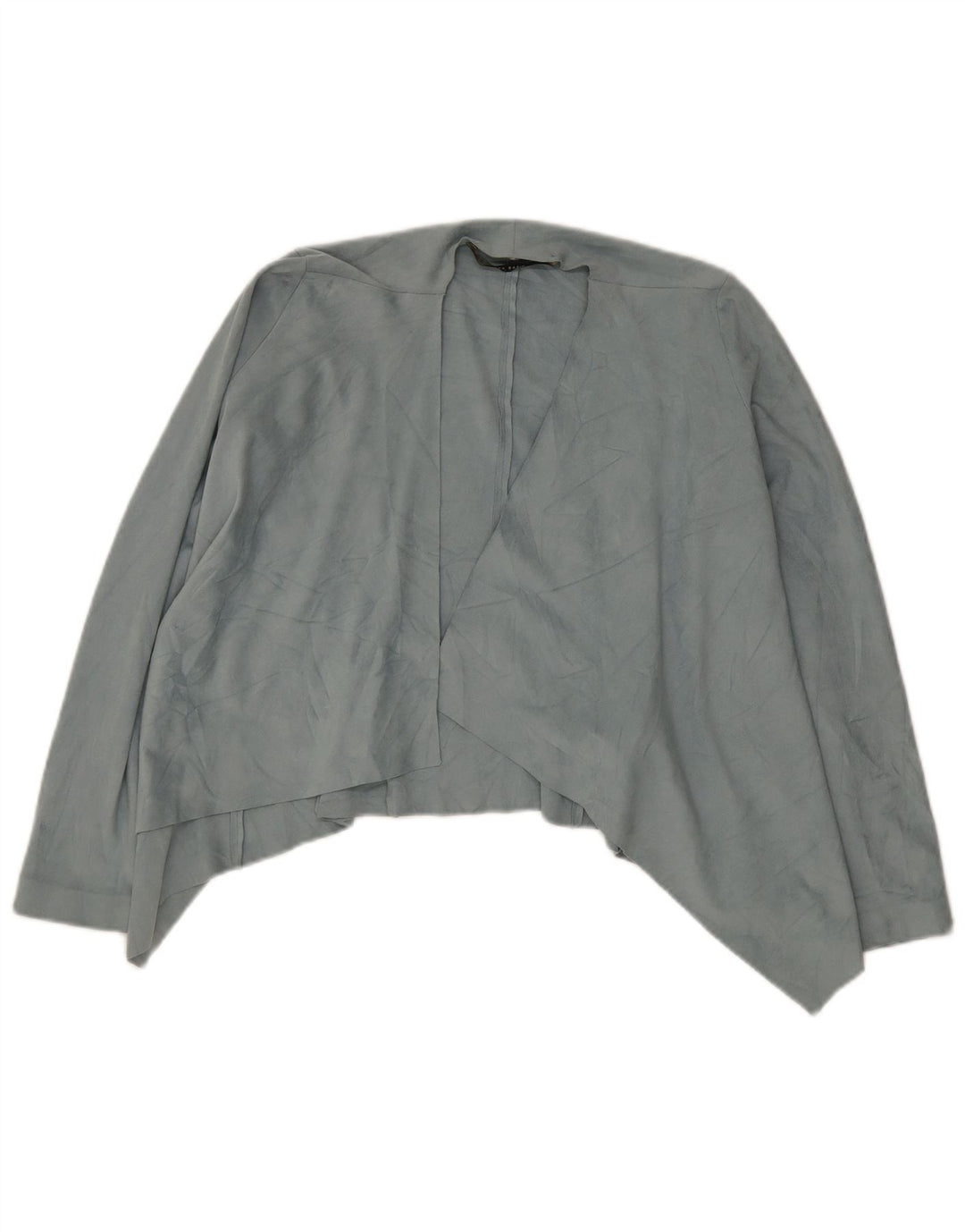 Zara Dame Asymmetrisk Cardigan Top UK 6 XS Blå Polyester