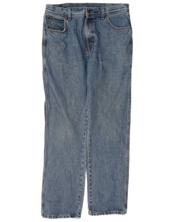 Wrangler Herre Regular Fit Straight Jeans W34 L32 Blå Bomuld