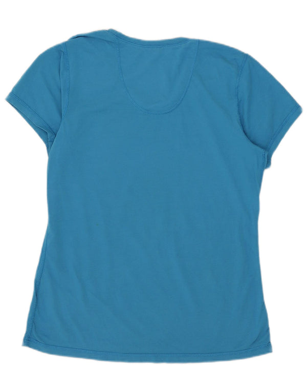 Nike Dame Dri Fit Grafisk T-Shirt Top UK 18 XL Blå Bomuld