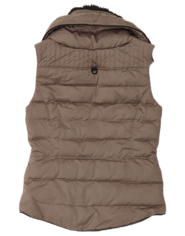 Zara Dame Oversized Polstret Gilet UK 6 XS Grå Polyester