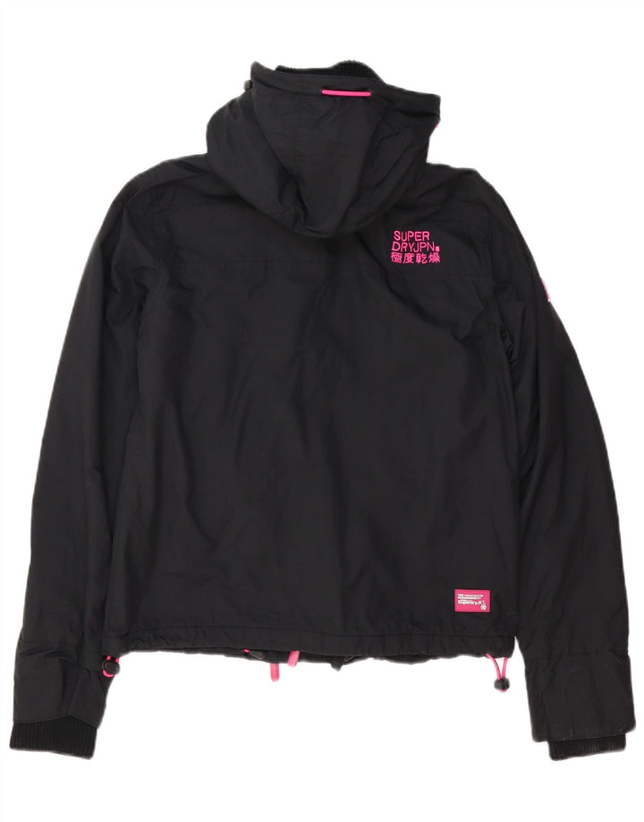 SUPERDRY Dame Oversized Windbreaker Jacket UK 10 Small Black