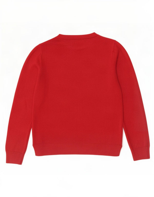 Marks & Spencer Womens Boat Neck Jumper Sweater UK 12 Medium Red Acrylic