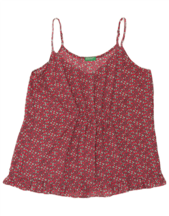 Benetton Dame Cami Top UK 12 Medium Red Floral