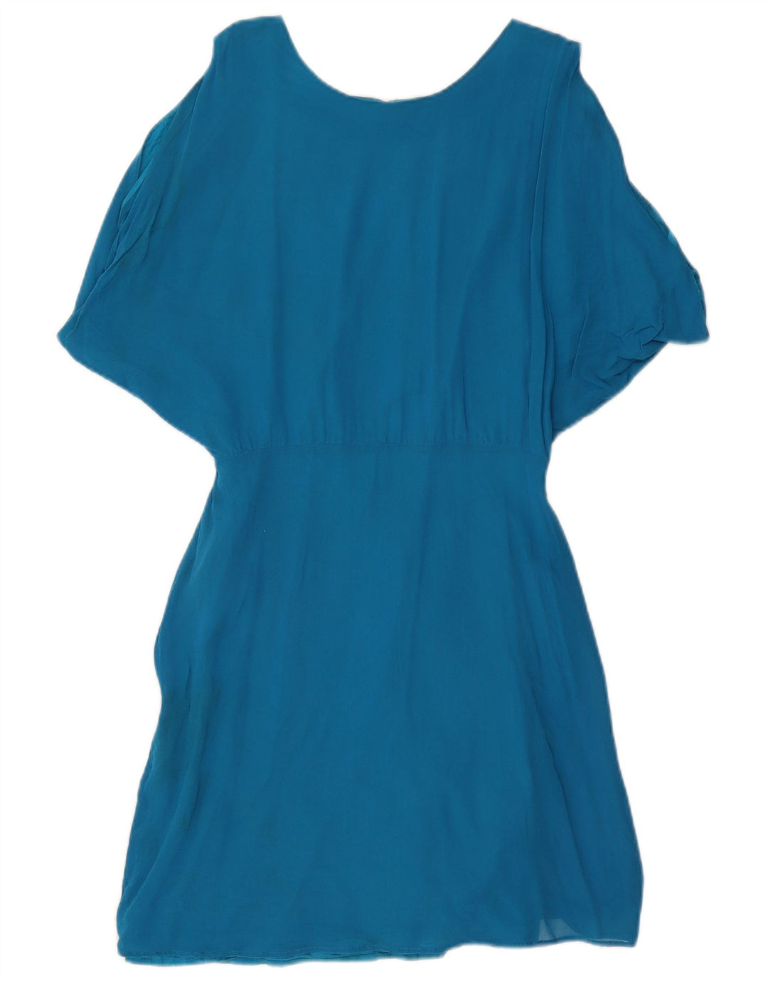 Stefanel Kvinders Oversized Off Shoulder A-Line Kjole US 8 Medium Blue