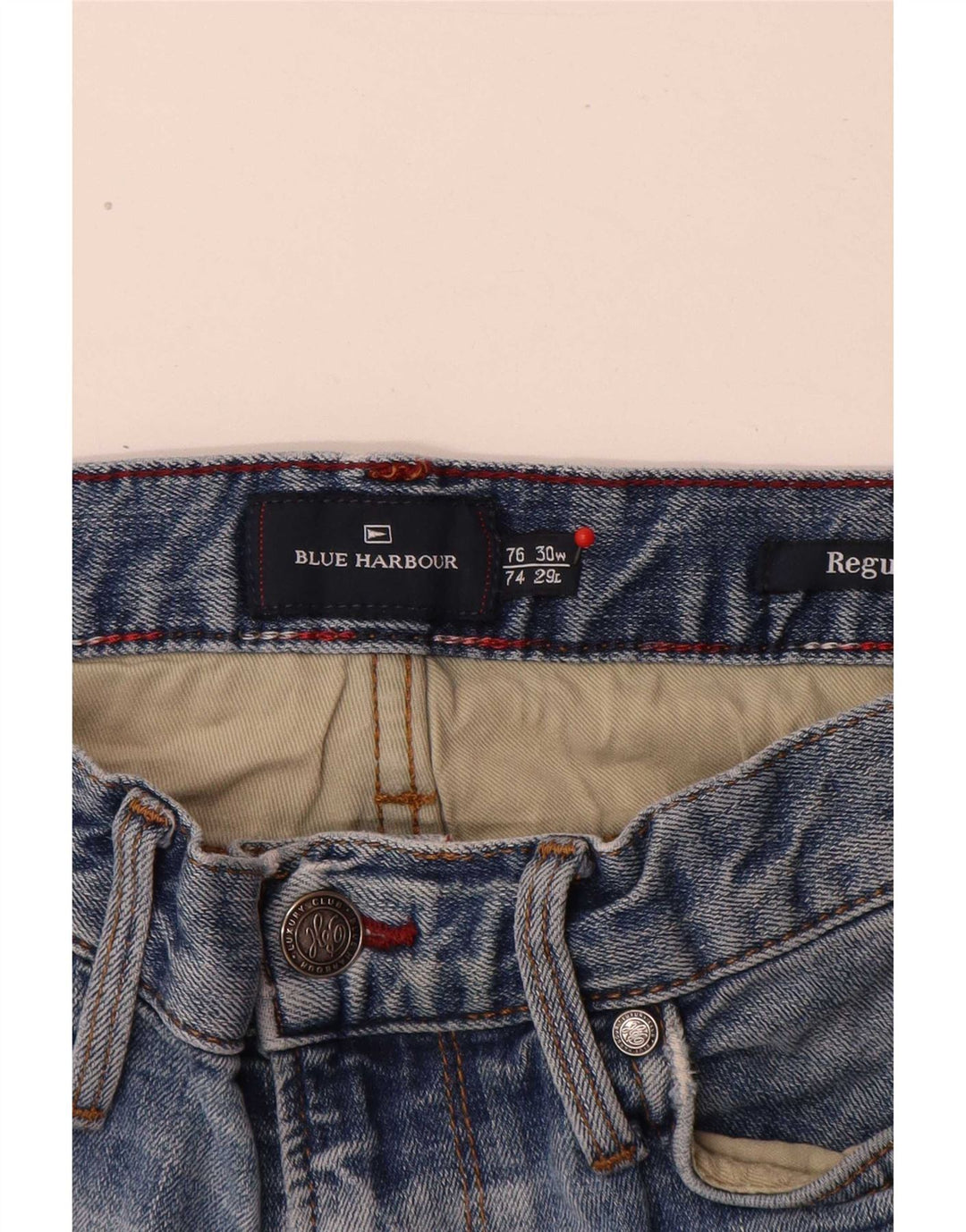 Marks & Spencer Herre Blue Harbor Regular Straight Jeans W30 L29 Bomuld