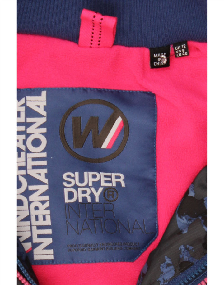SUPERDRY Womens Windcheater Windbreaker Jacket UK 12 Medium Blue Vintage Superdry and Second-Hand Superdry from Messina Hembry 