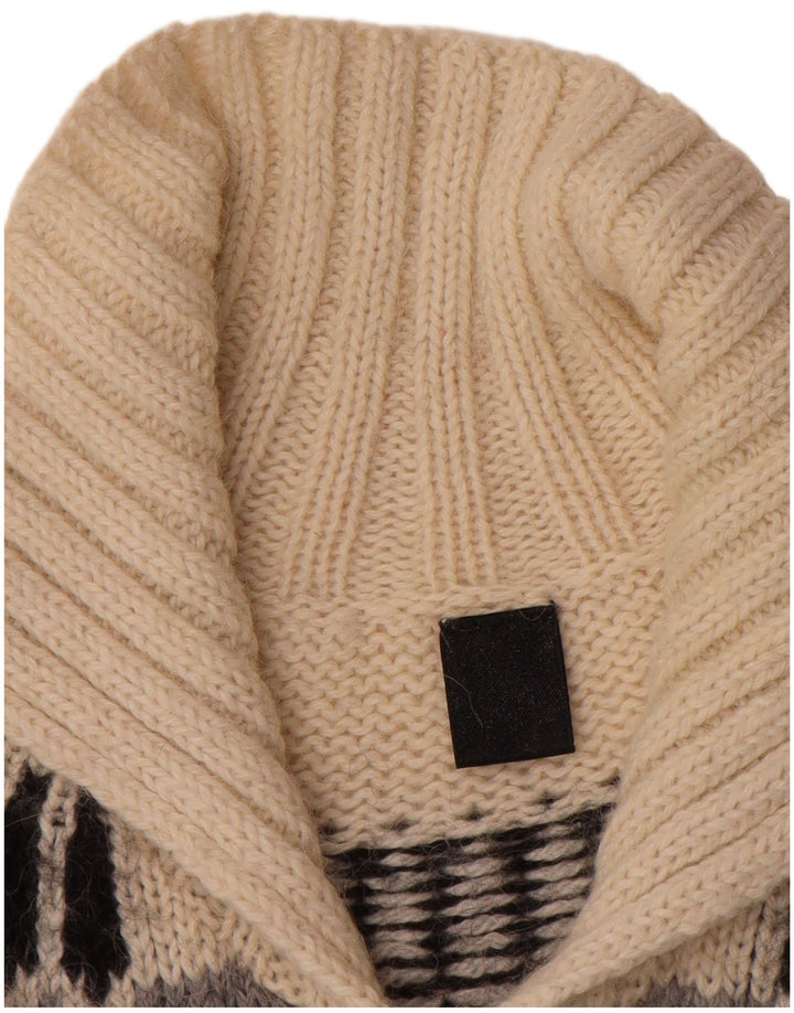 Vintage dame cardigan sweater UK 18 XL Black Fair Isle