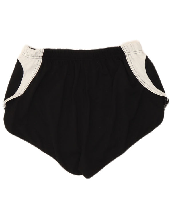 Asics Womens Graphic Sport Shorts UK 12 Medium  Black Colourblock Cotton