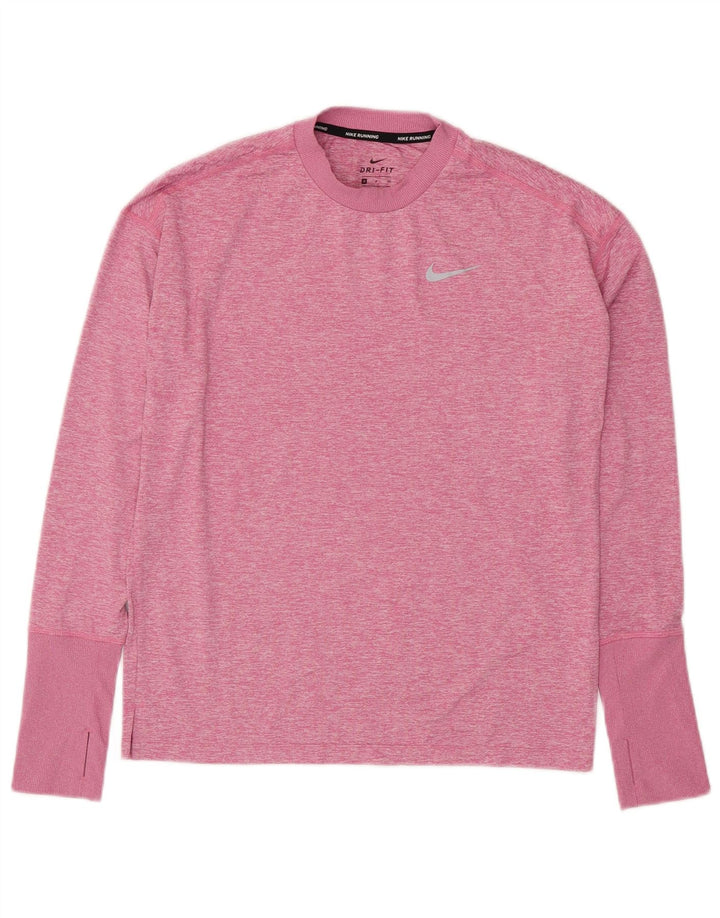 NIKE Herre Dri Fit Top Langærmet Lille Pink Flecked